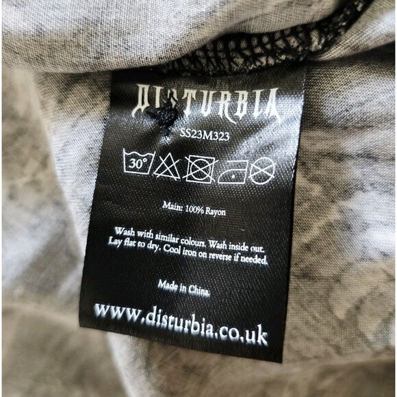 Disturbia Bracken Tie Waist Dress Mystic Dark Floral Button Up Witchy Goth Sz 2 - Picture 7 of 10